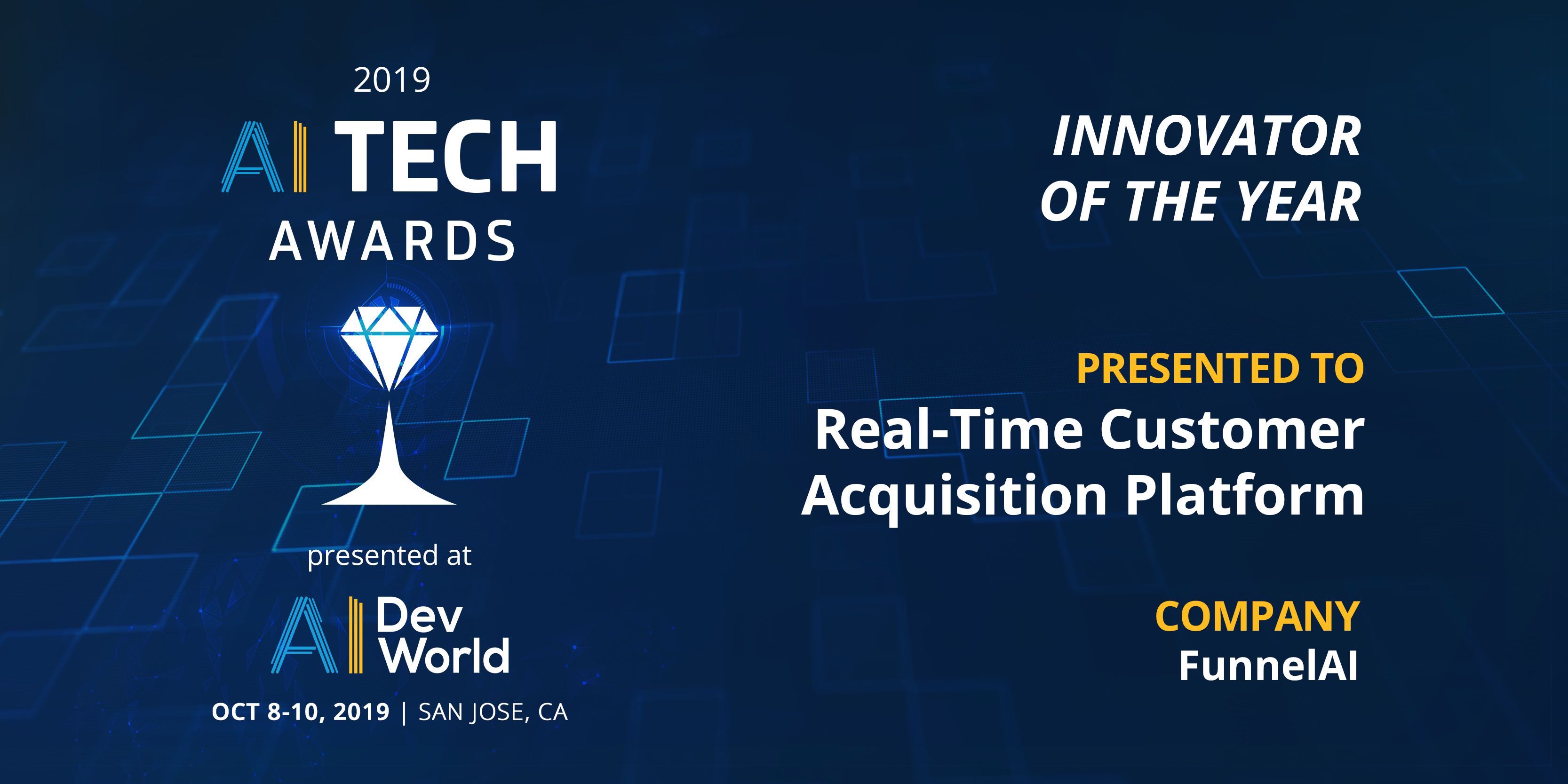 FunnelAI Wins 2019 AI Tech Award 